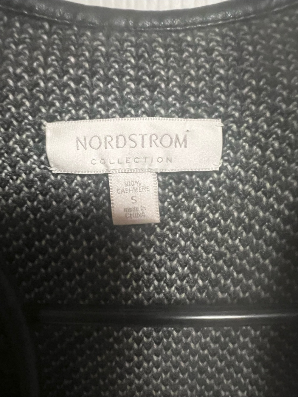 Nordstrom Collection 100% Cashmere Long Cardigan with leather trim - Picture 3 of 7
